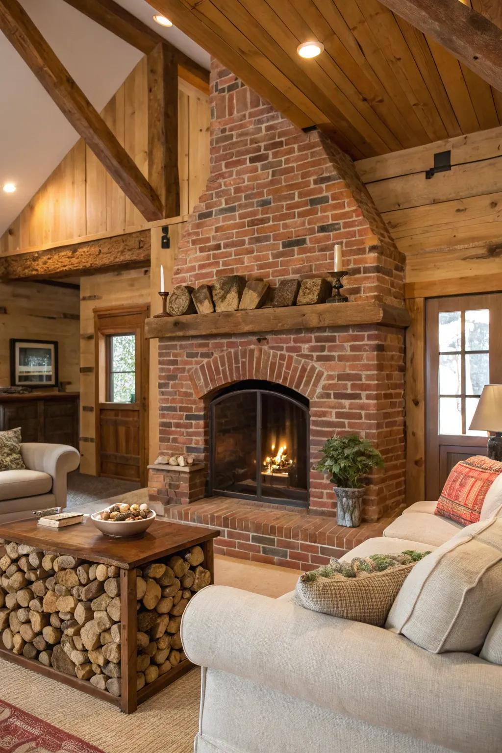 Integrated storage adding functionality and style to your hearth.