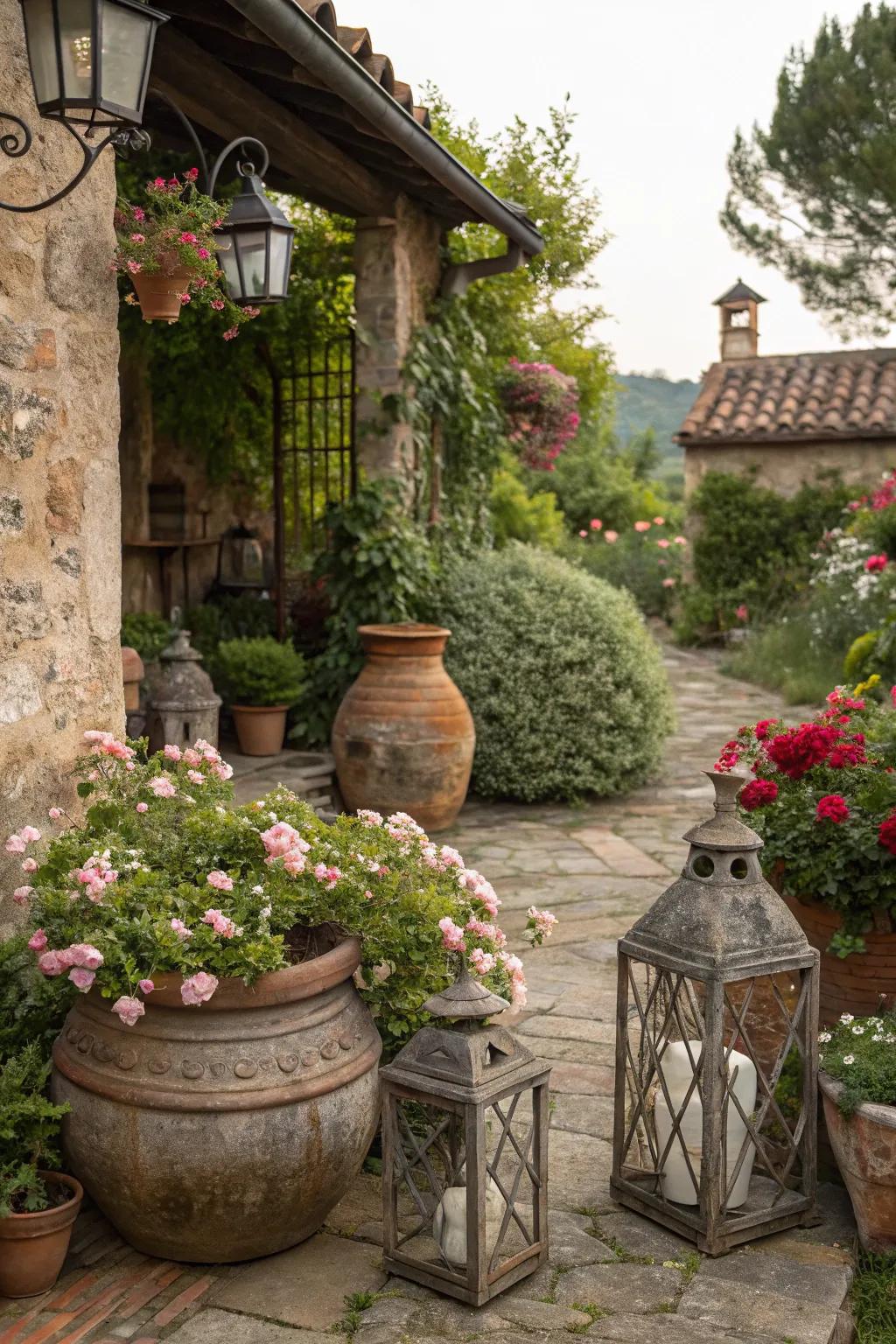 Natural decor introducing character to the garden.
