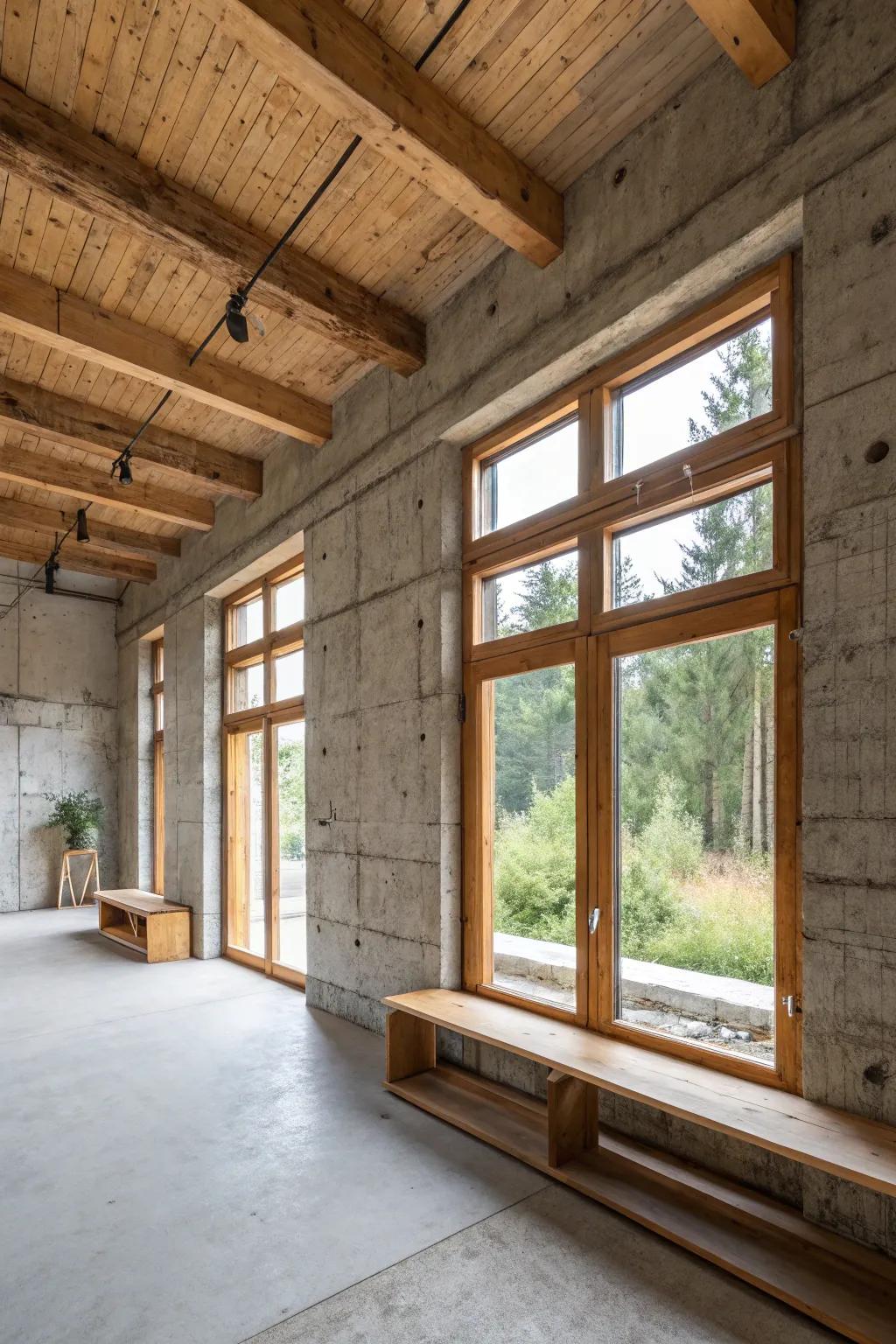 Industrial aspects meet vintage timber for a unique feel.