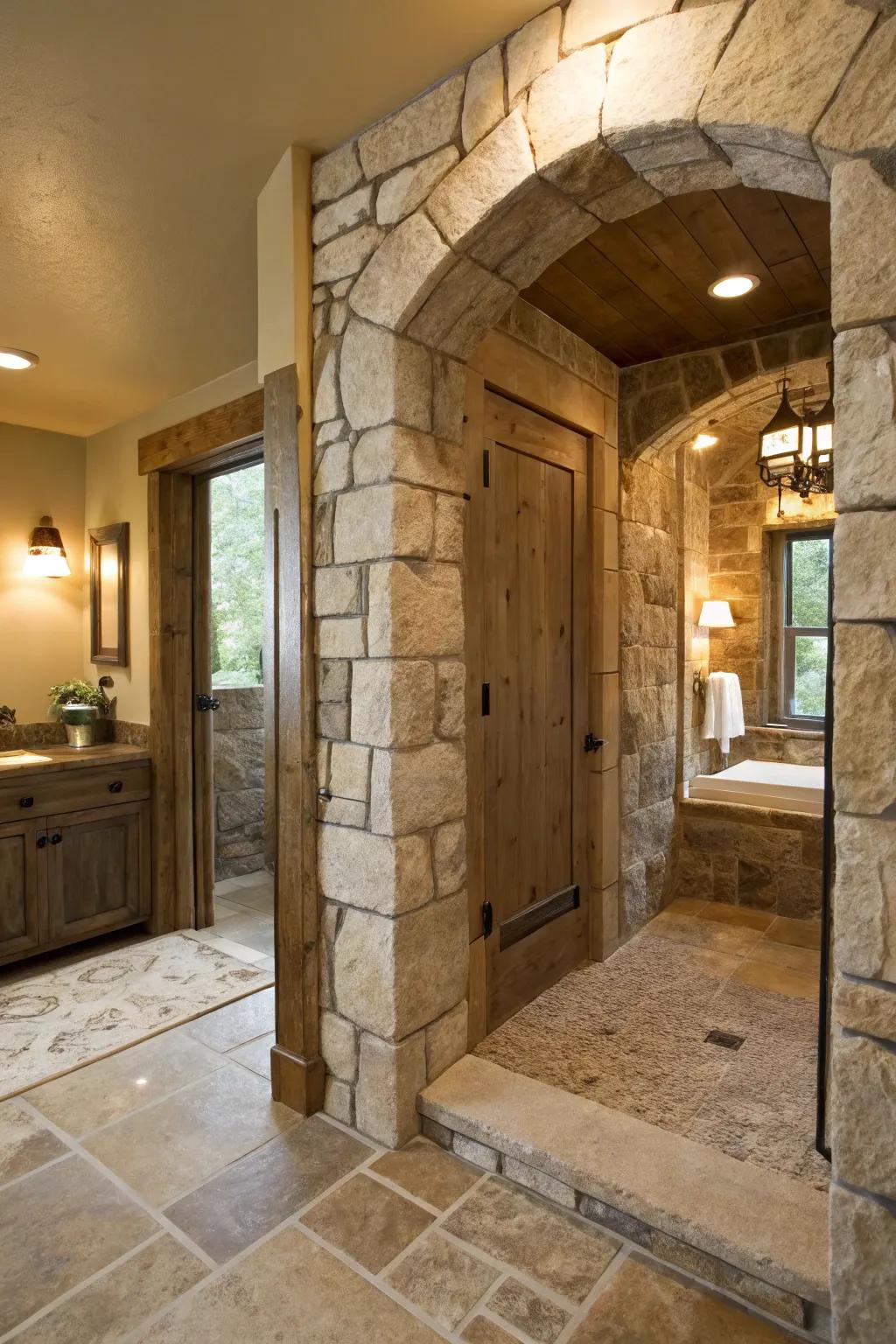 Arched entryways contribute sophistication and intrigue.