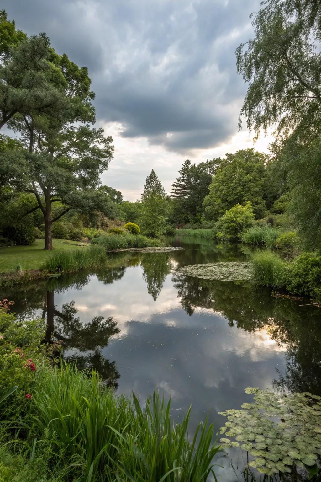 Craft reflections with a tranquil water surface.