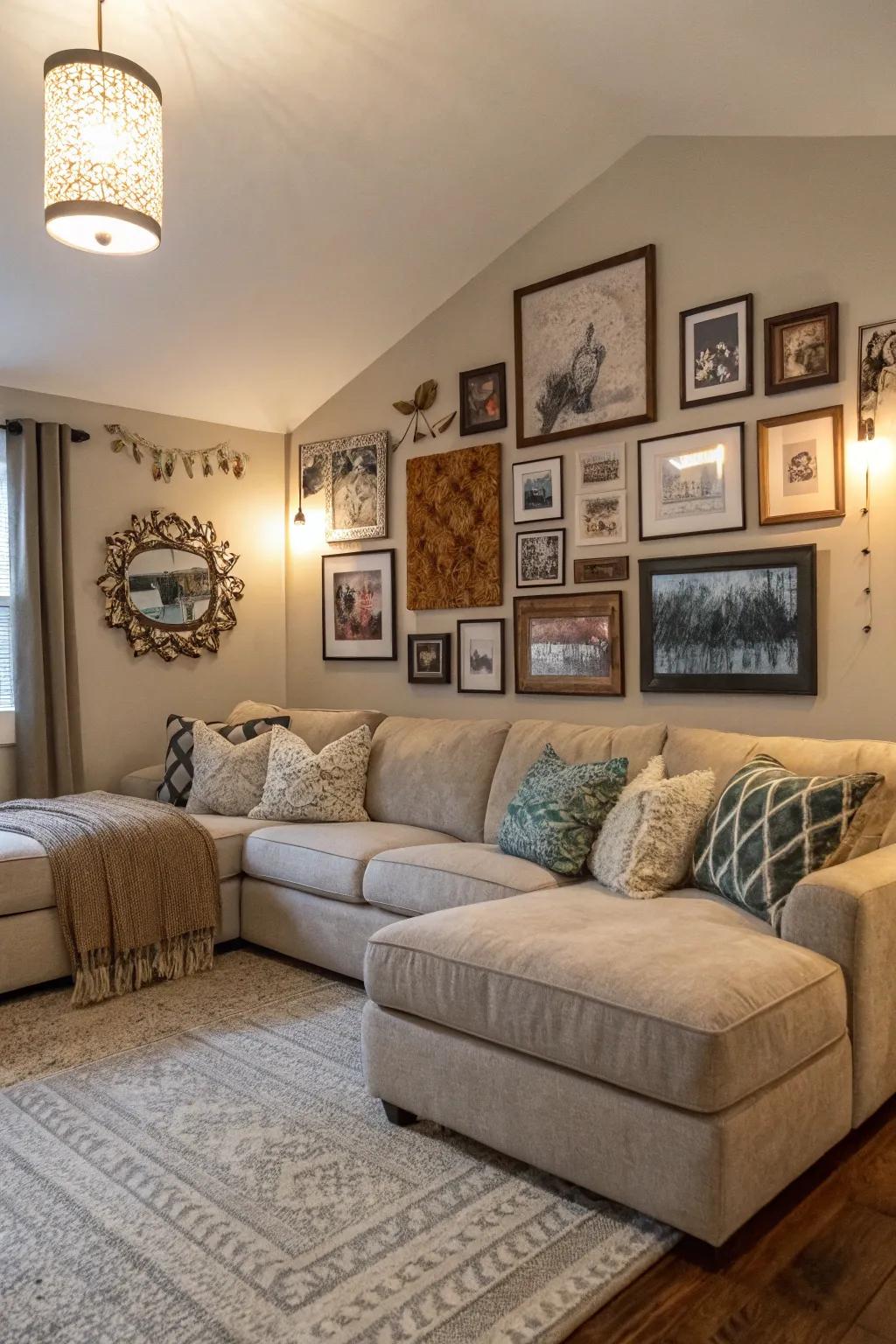 Wall art personalizes your area and enhances the visual appeal of your sectional.