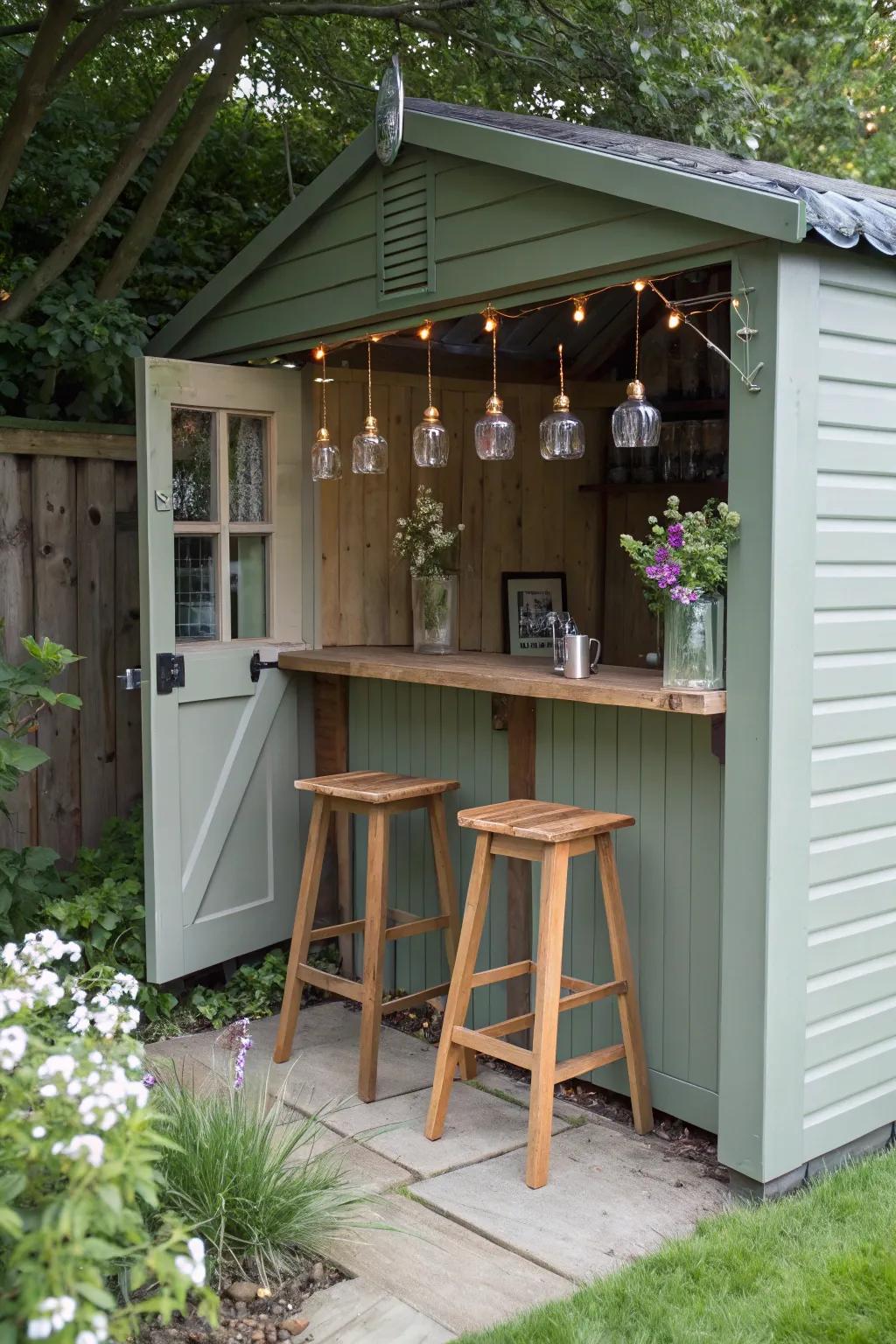 A mini bar arrangement perfect for outdoor relaxation.
