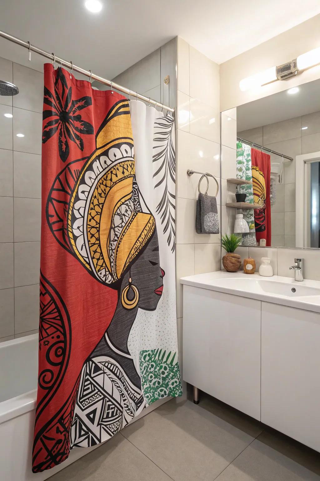 Graphic designs fill your area with artistic flair.