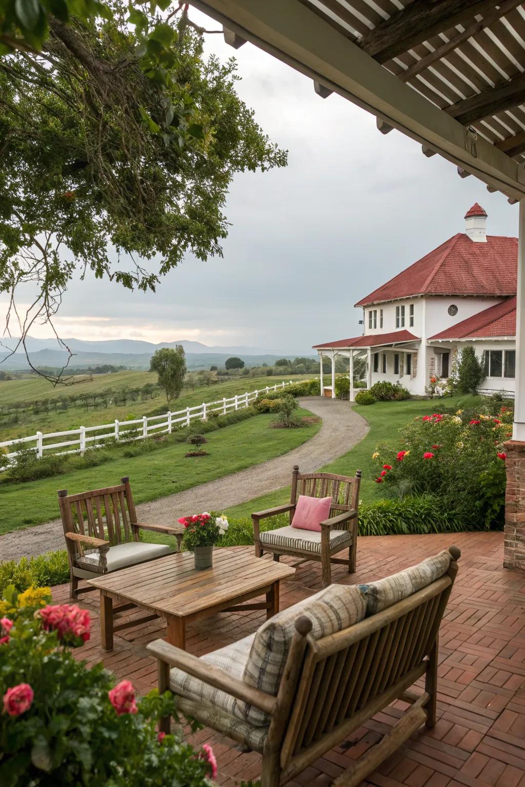 A cozy exterior living space ideal for relaxation.