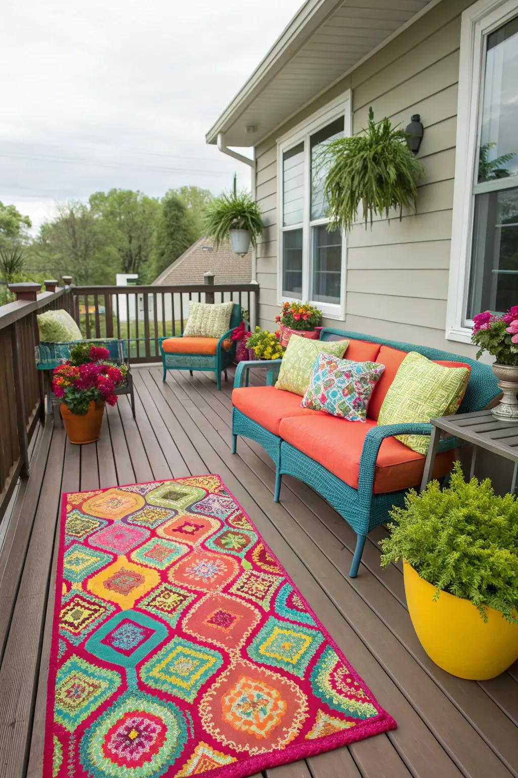Bold accents breathe life and character into the deck.