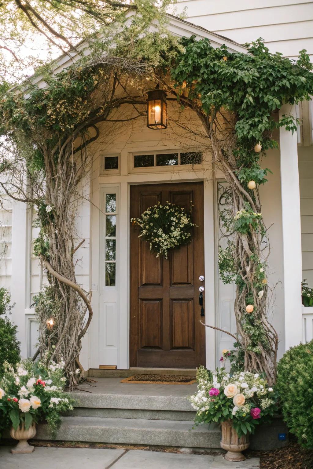Unprocessed branch arrangements offer an elegant, organic glimpse.