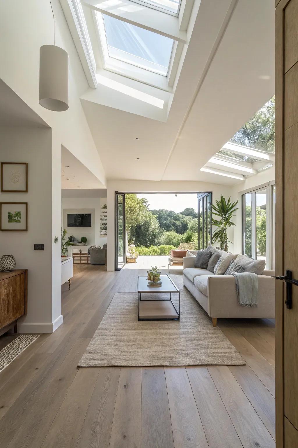 Open spaces enhance the feeling of spaciousness.