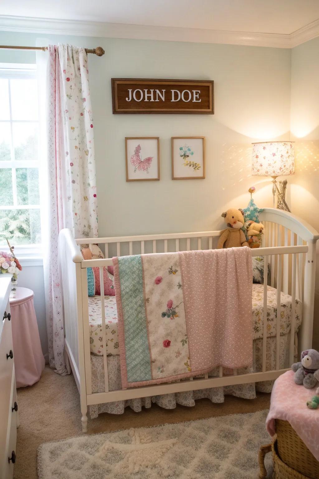Personal accents render the baby's room exceptionally intimate.