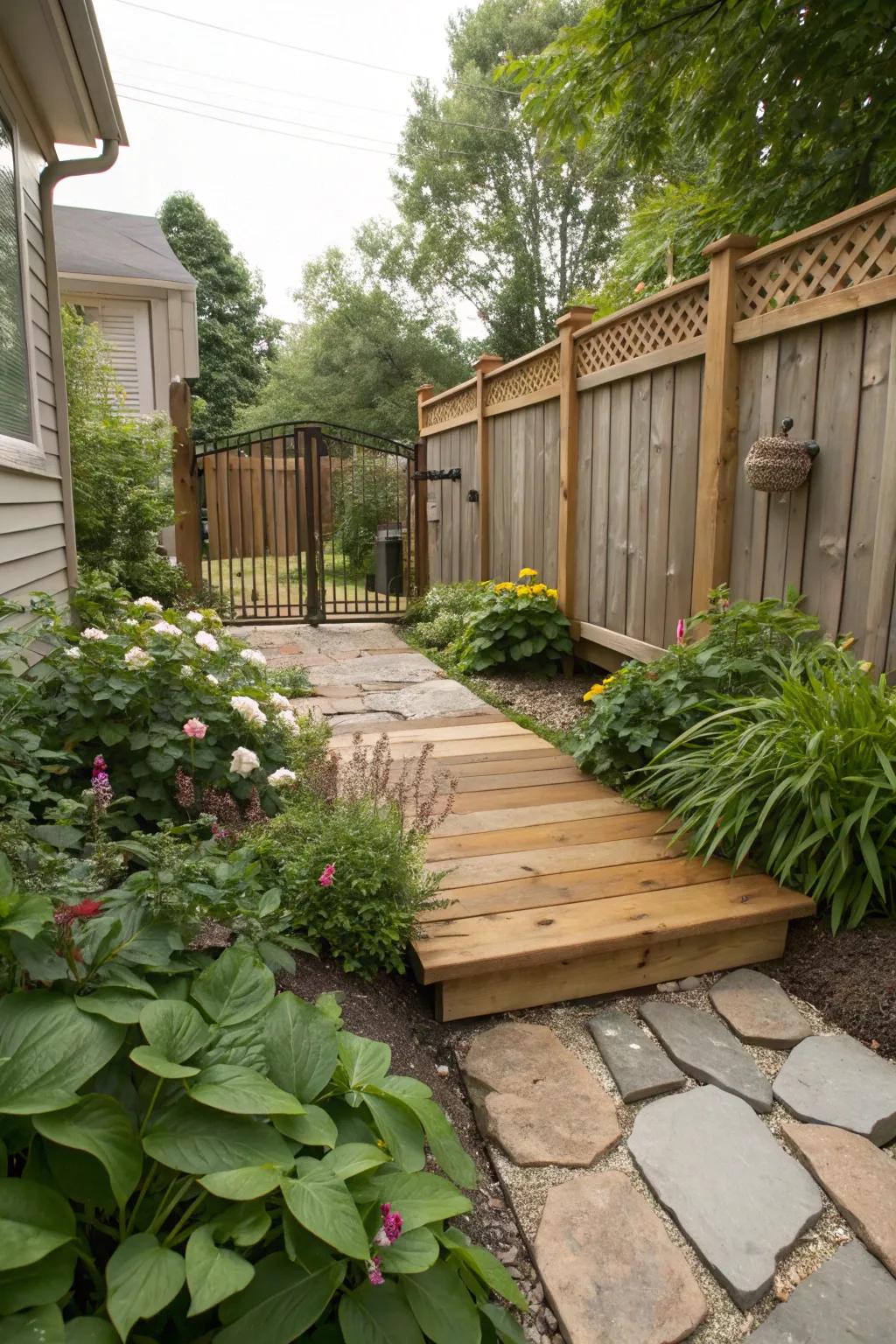Natural materials like wood and stone elevate your backyard's charm.