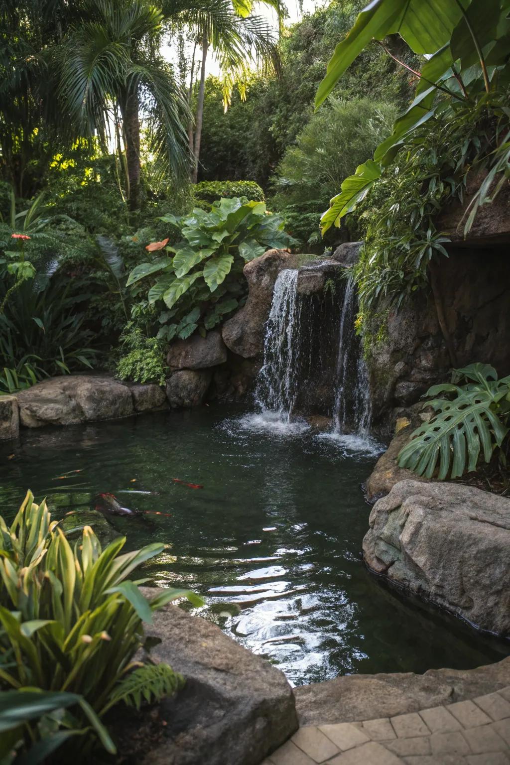 Exotic plants craft a lush tropical paradise in your backyard.