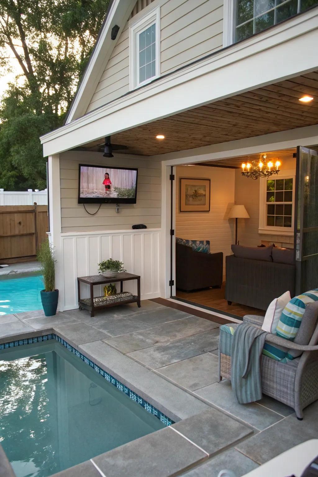 Entertainment options like a TV for leisurely afternoons.
