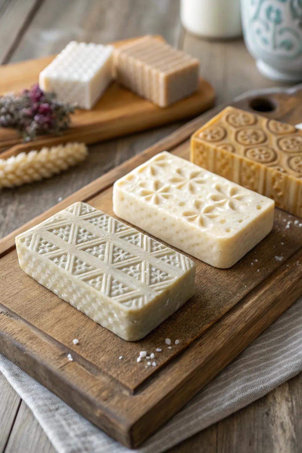 Bath bars with texture that combine beauty and usefulness.