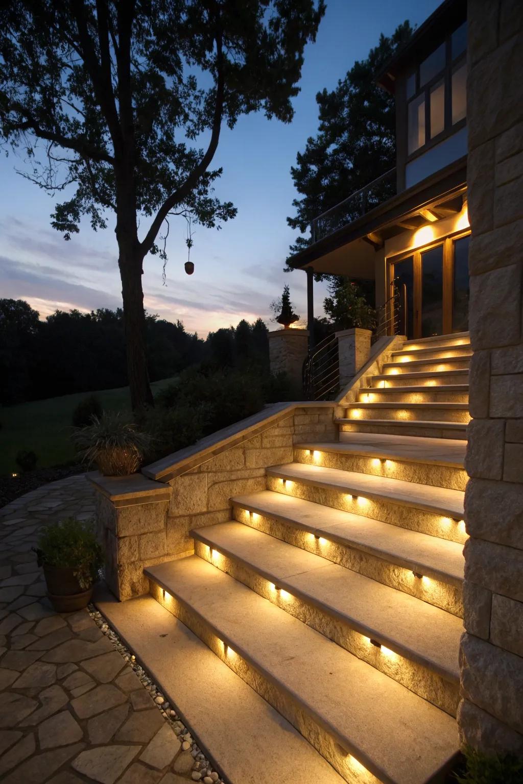 Stair beams integrated in soffits guarantee secure navigation around the home.