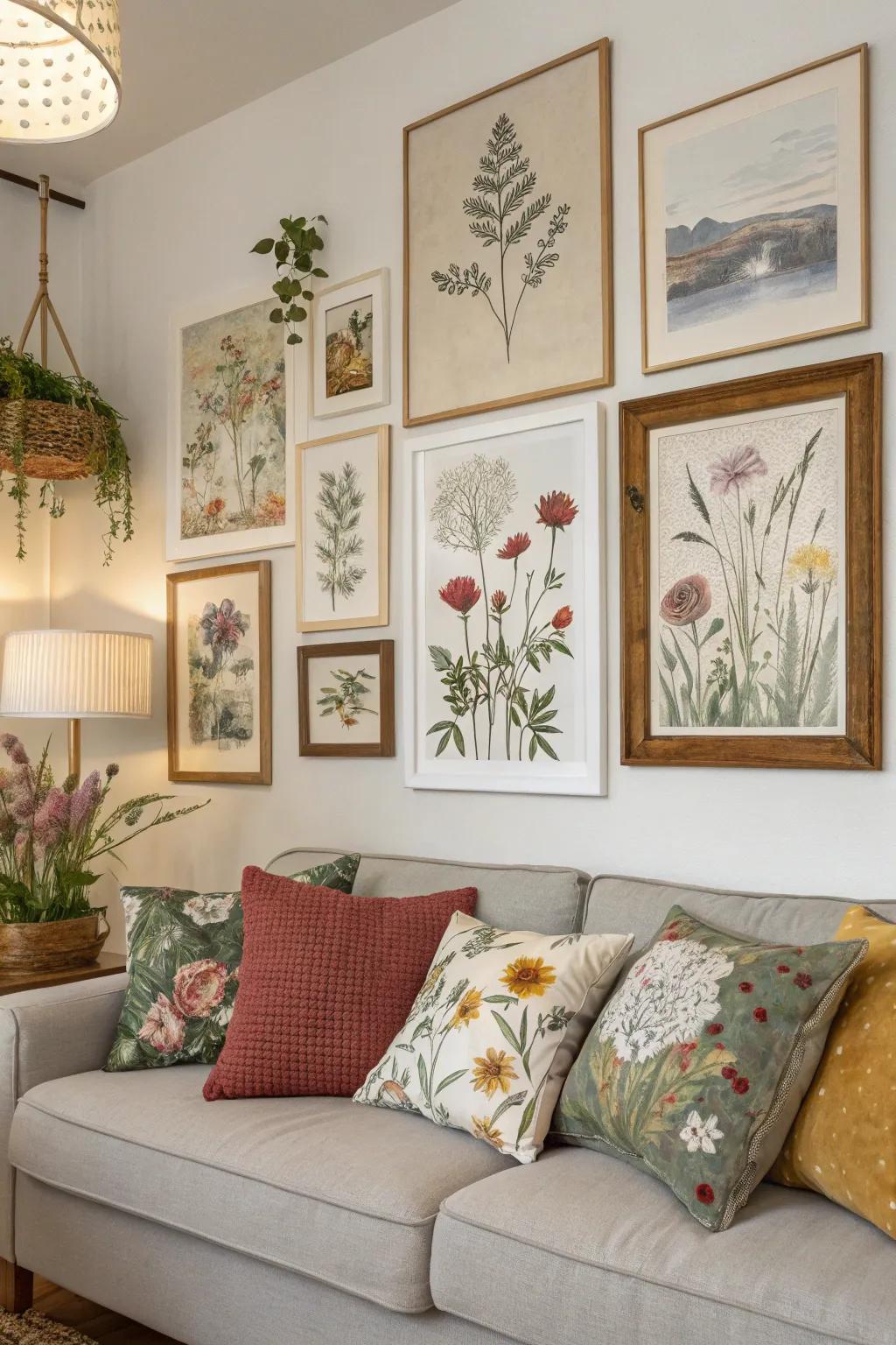 A spring gallery wall can be a visual ode to the season.