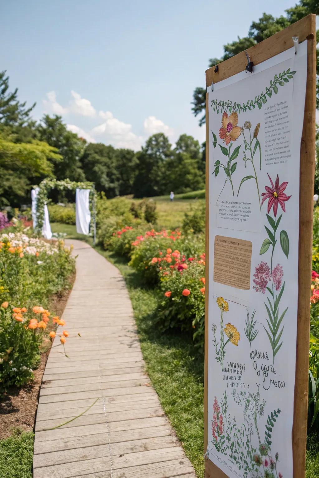 A garden trail inviting viewers into the spring scene.
