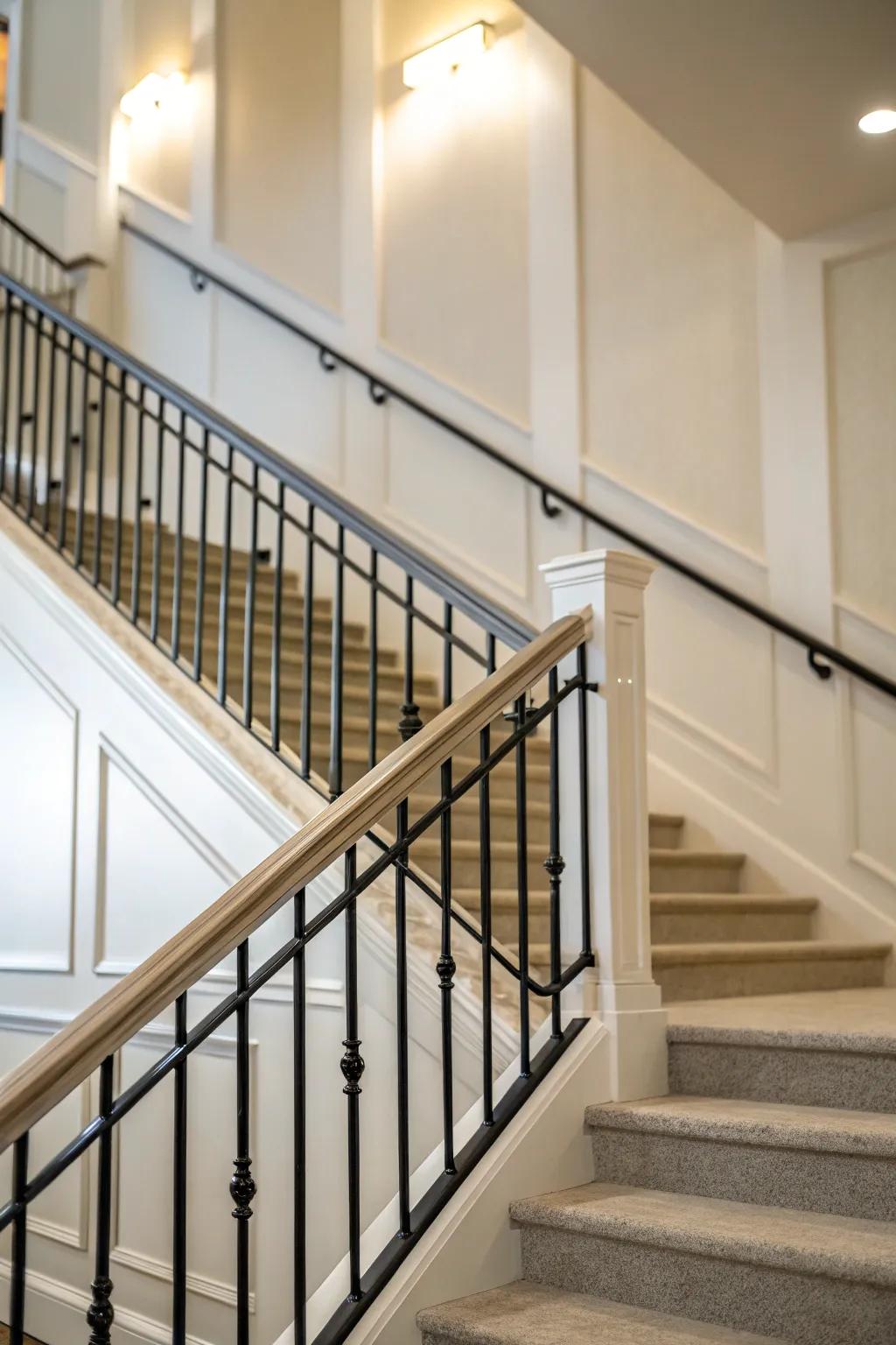 Simple rail layouts offer a smooth, modern look.