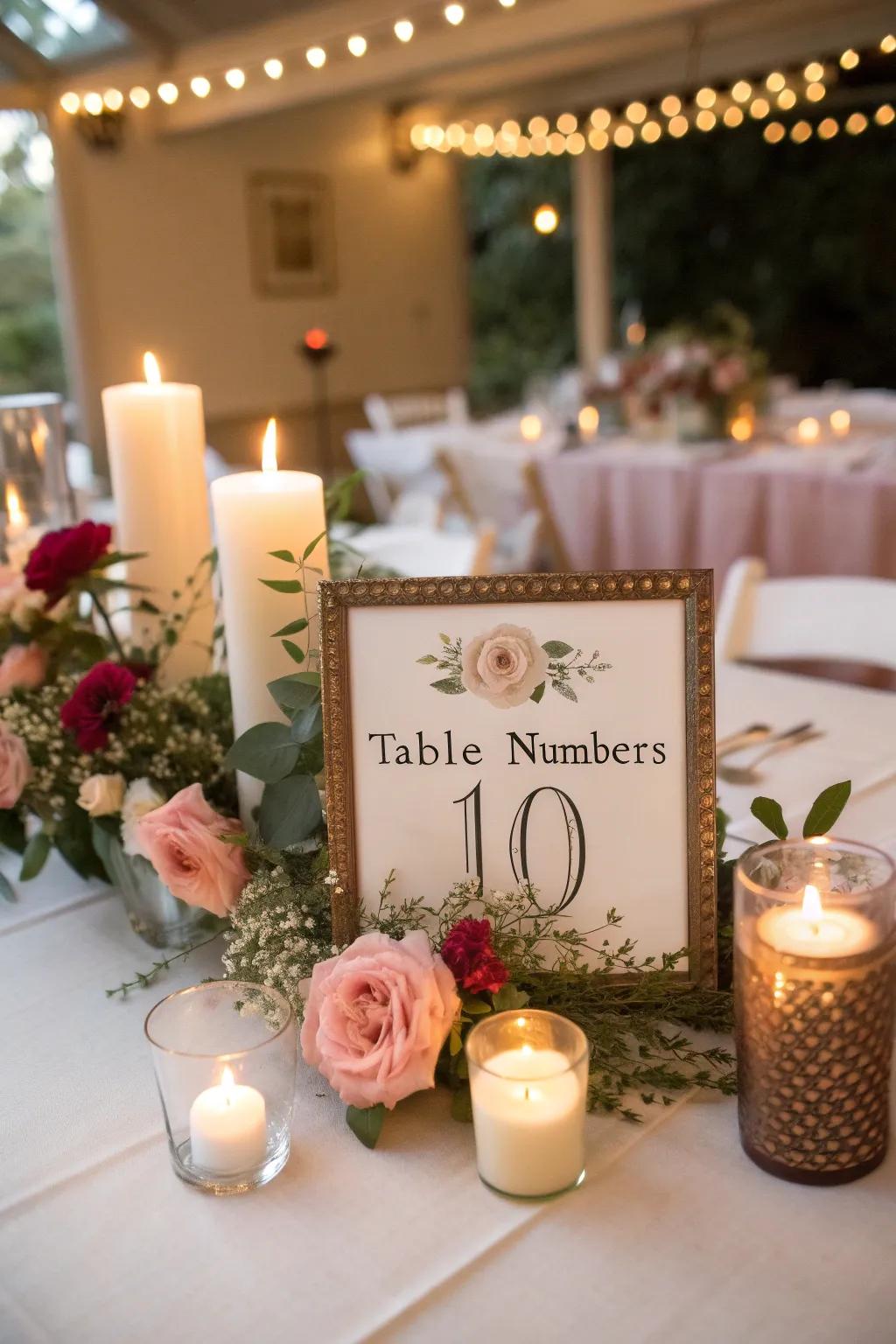 Wax lights and blooms establish a cozy and romantic table setting.