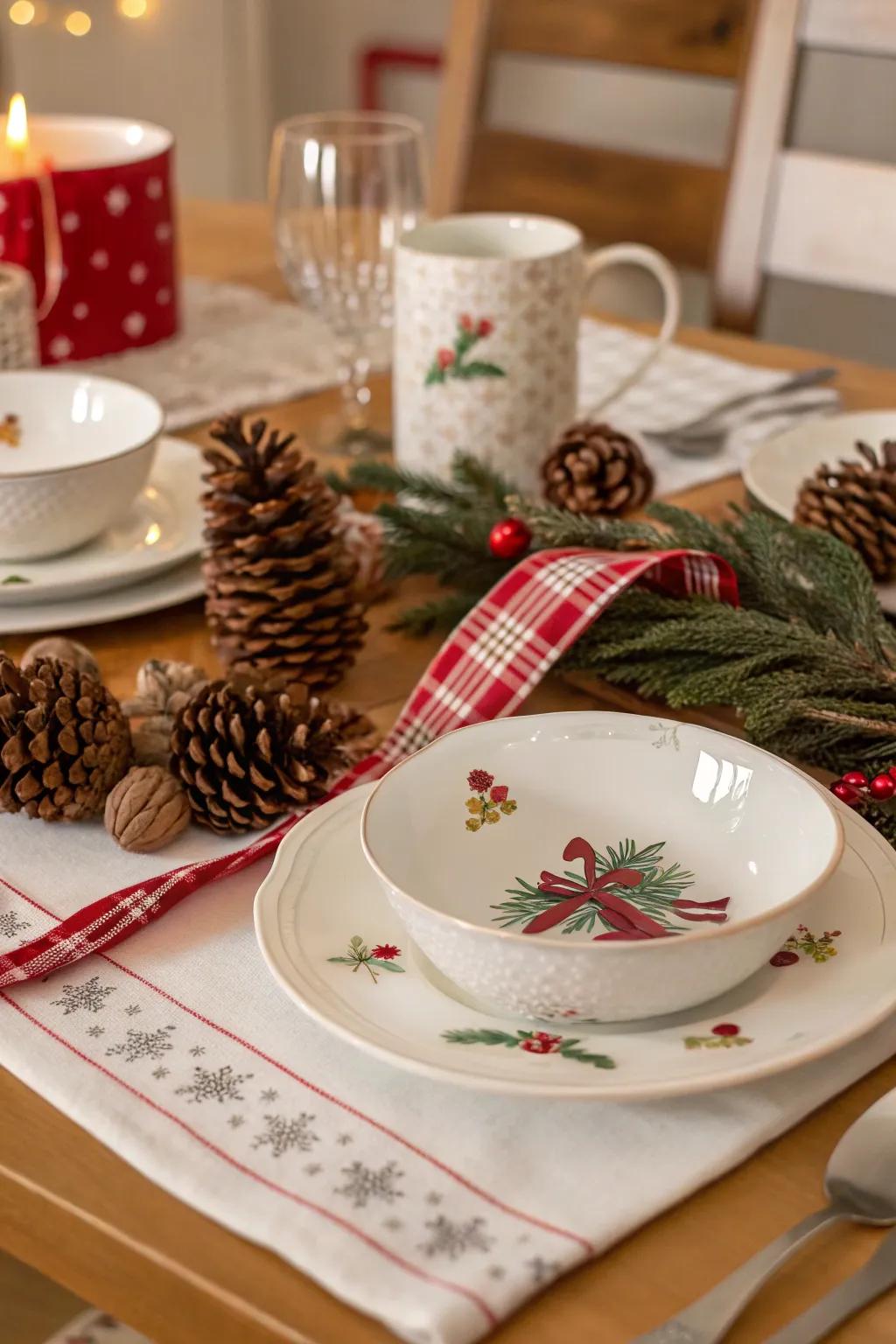 Festive decor adds festive cheer.