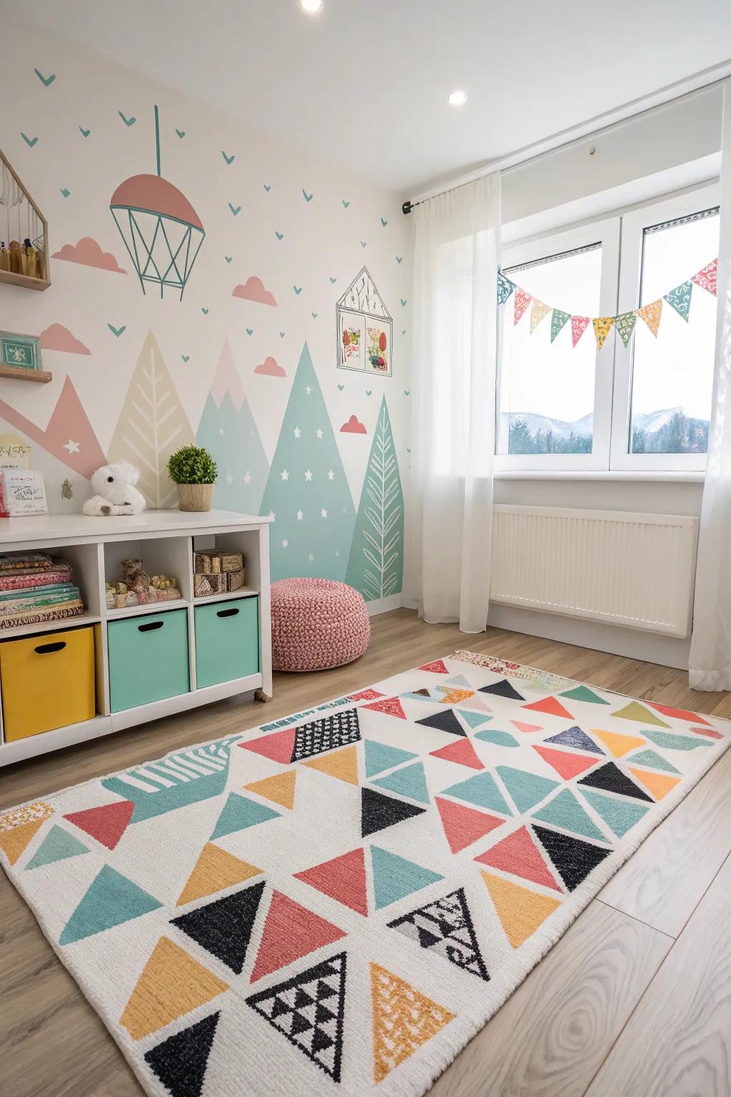 Symmetrical layouts impart a contemporary flair to the chamber.