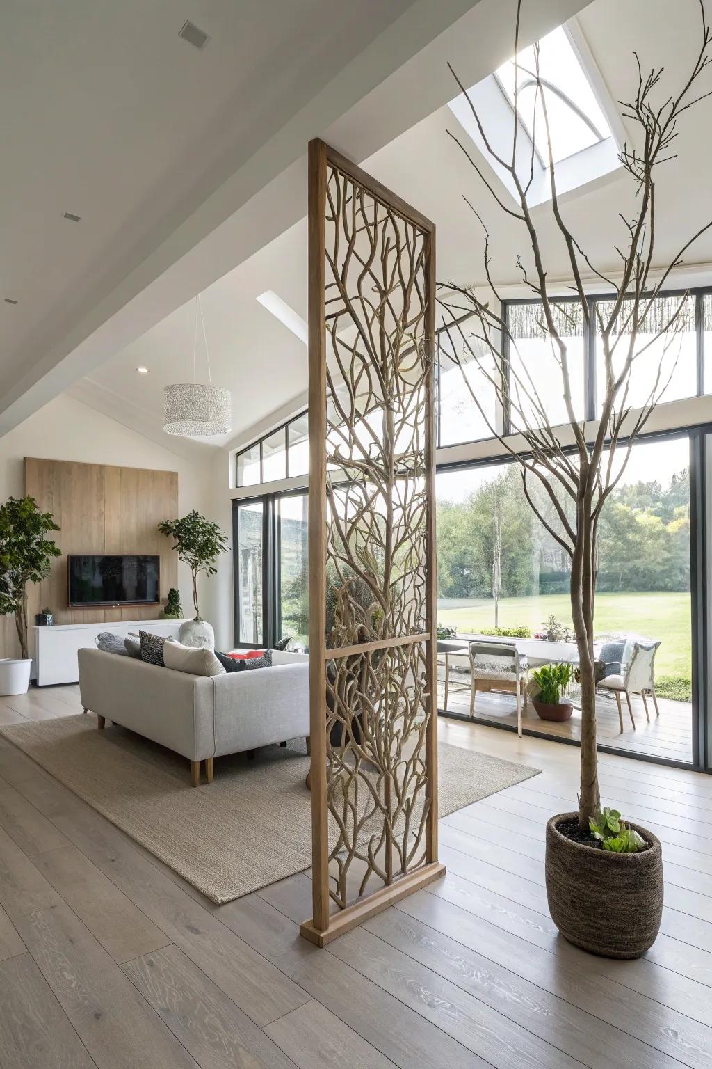 Intrinsic space partition fashioned from towering limbs.