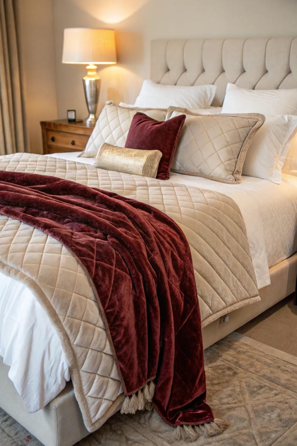 Lavish bedding injects coziness and elegance to your Tuscan bedroom.