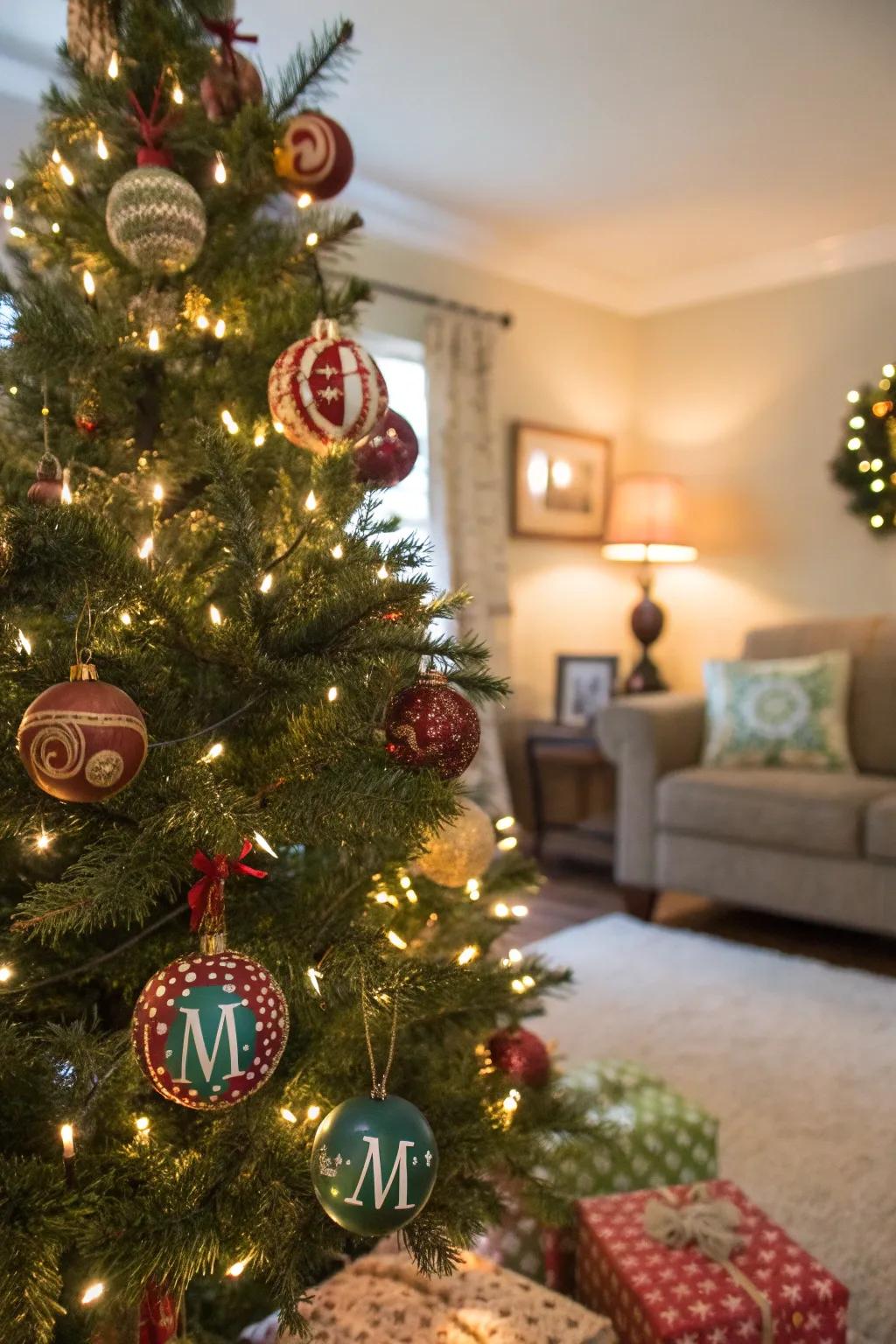 Personalized ornaments render your Valentine's tree uniquely yours.