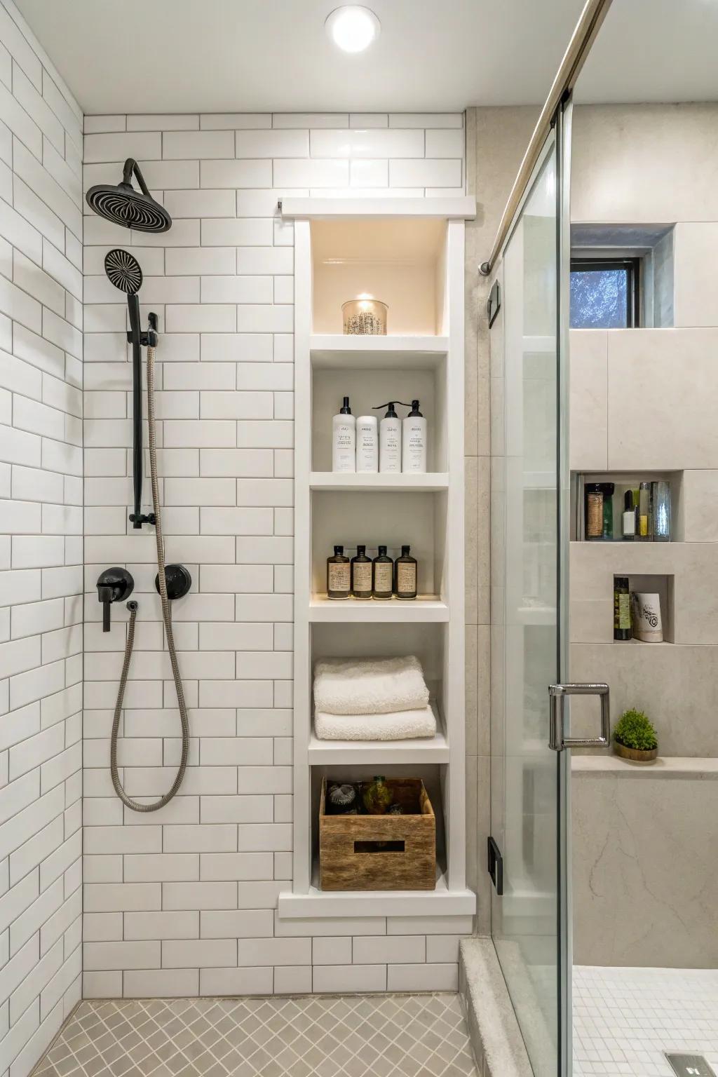 Built-in storage for an organized space.