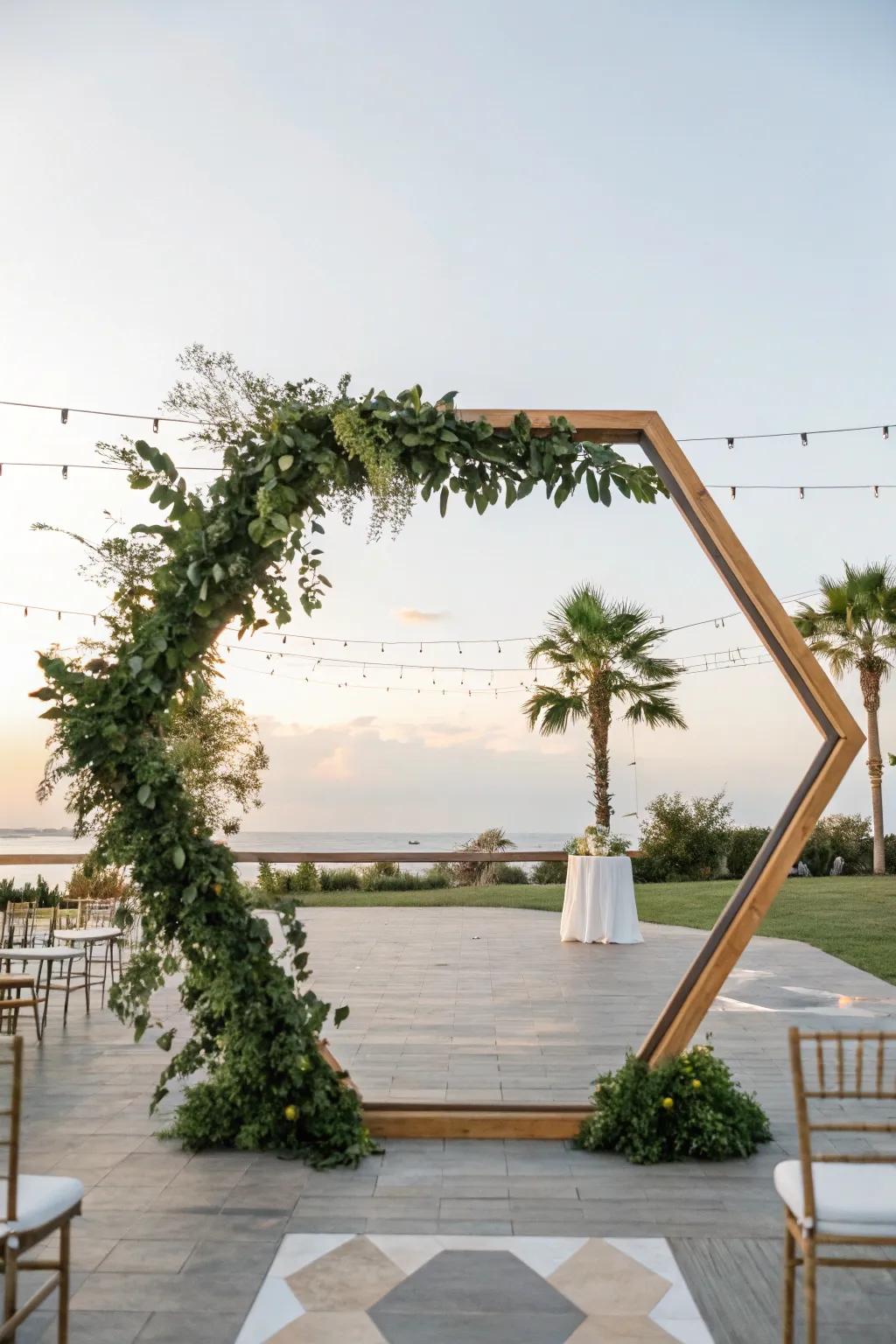 Artistic flair with geometric shapes.