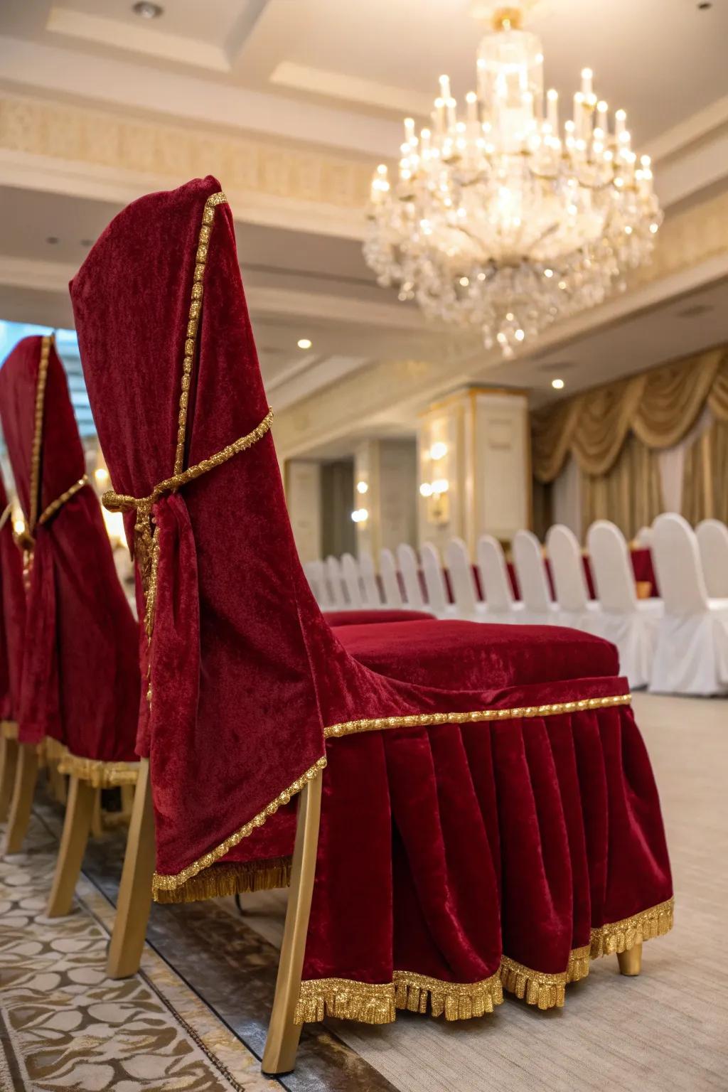 Plush dressings contribute opulence to your bridal decor.