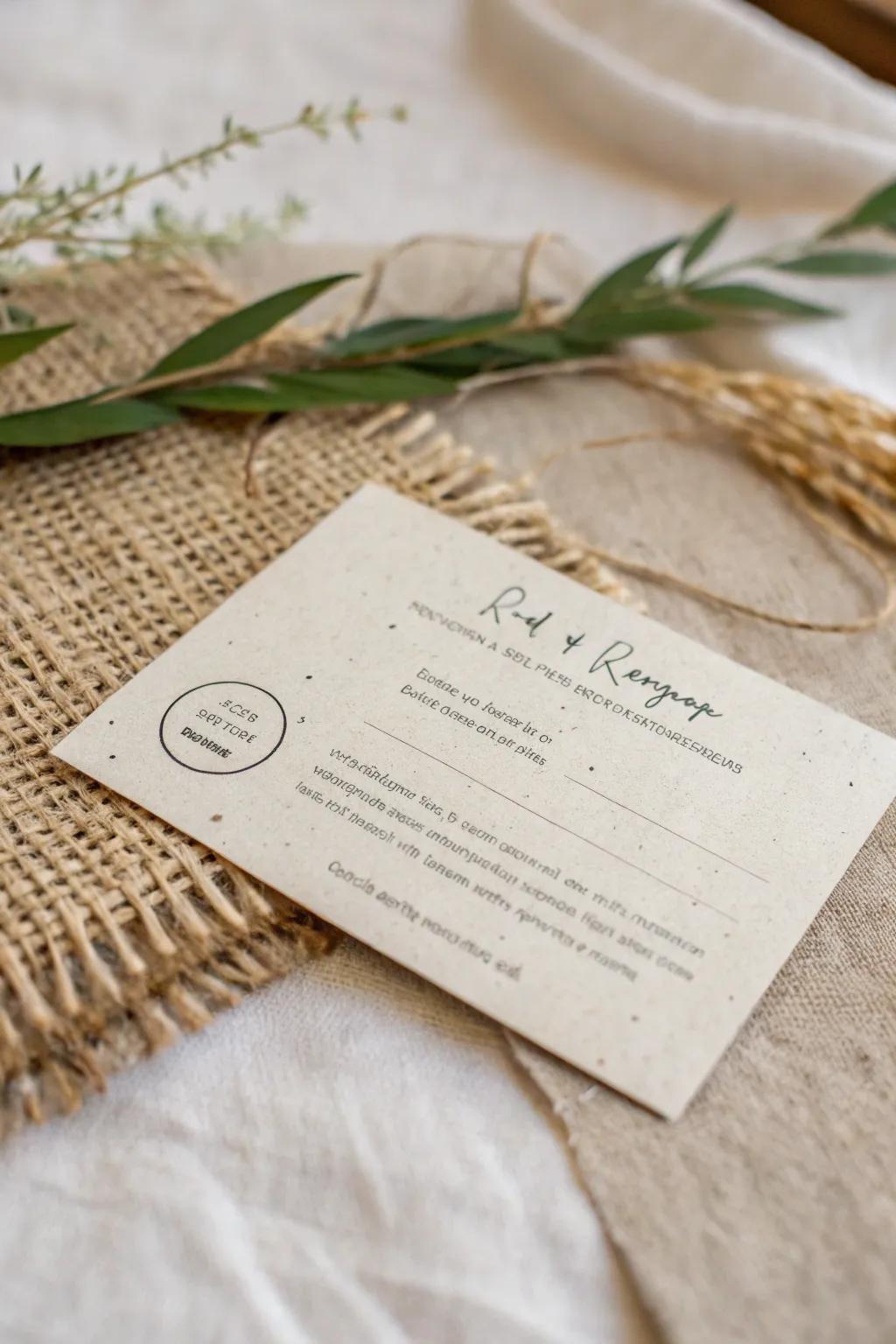 A registry card that’s eco-friendly and made from sustainable stuff.