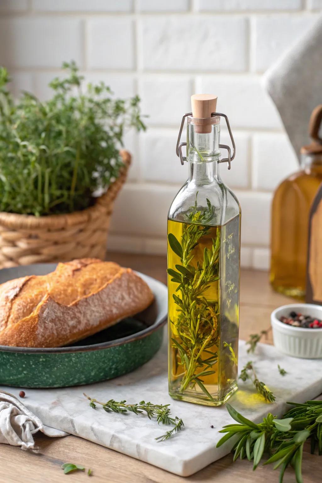 Flavor-infused oil for a gourmet kitchen experience.