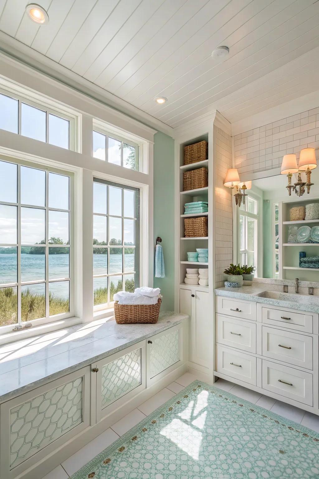 Practical storage options keep areas tidy.