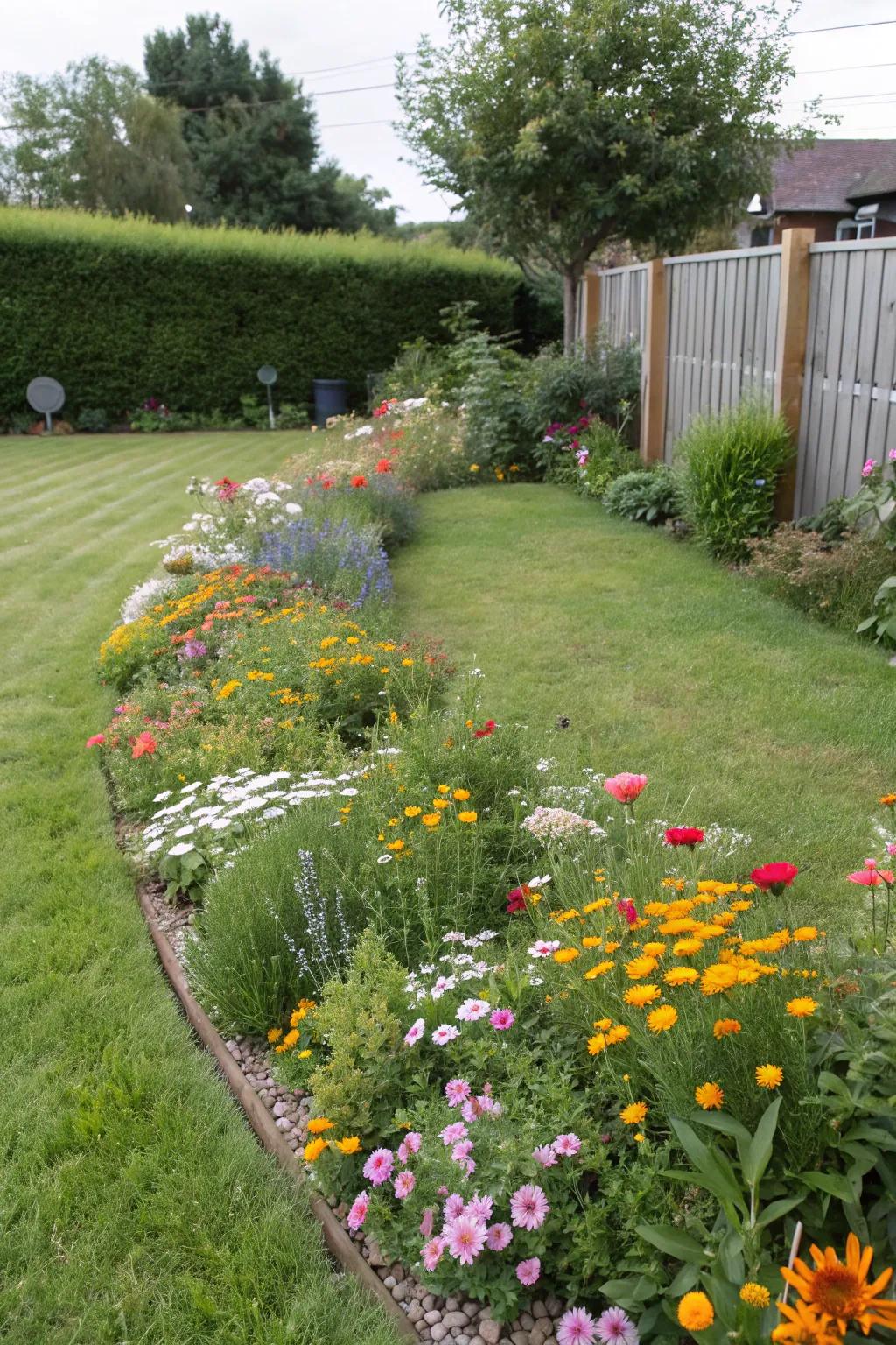 A sustainable wildflower lawn that combines beauty and practicality.