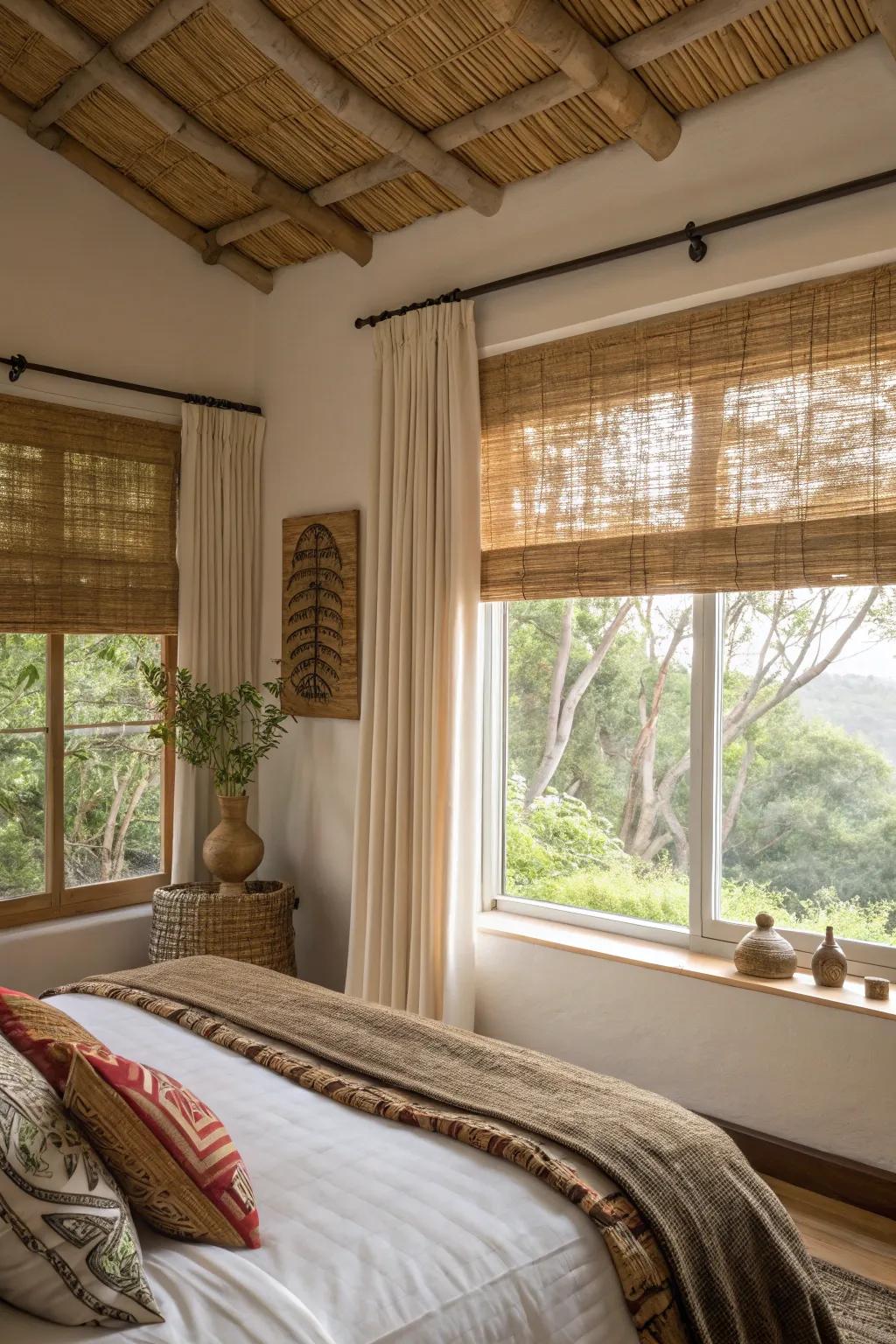 Bring natural vibes to your space with bamboo blinds.