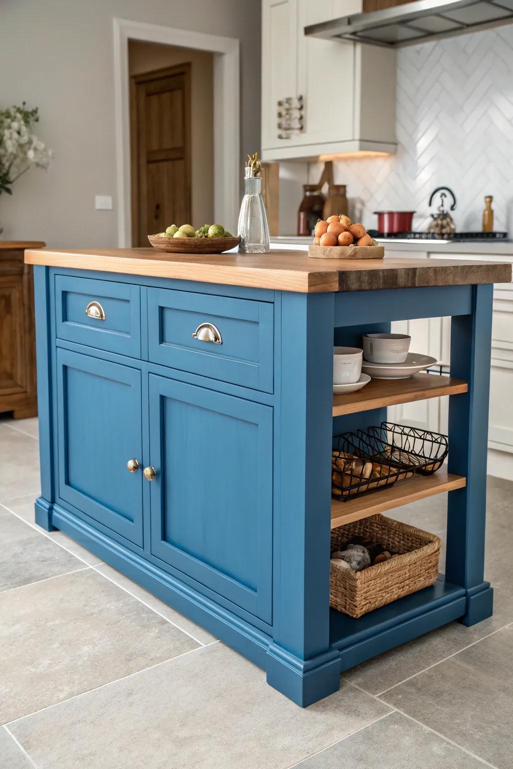 A strongly colored island stands out as a bright focal point.