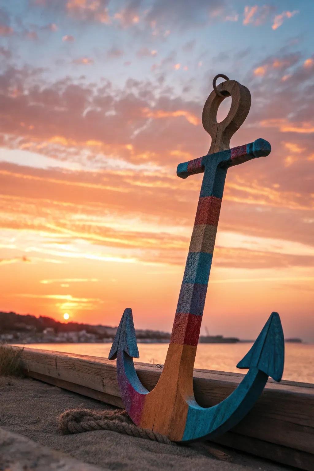 Timber buoy with a vibrant ombre effect