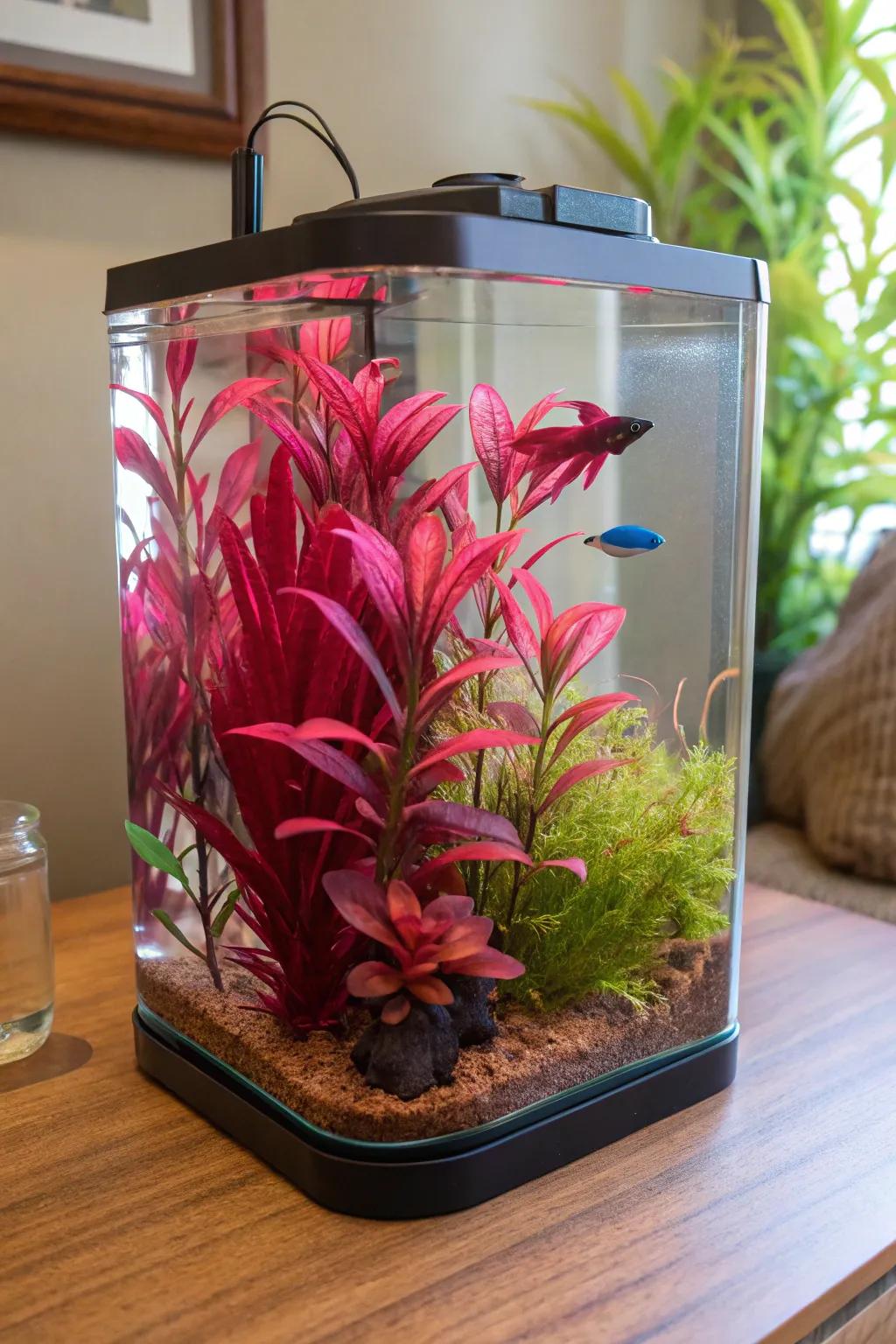 Make a color splash with bright plants and decor.