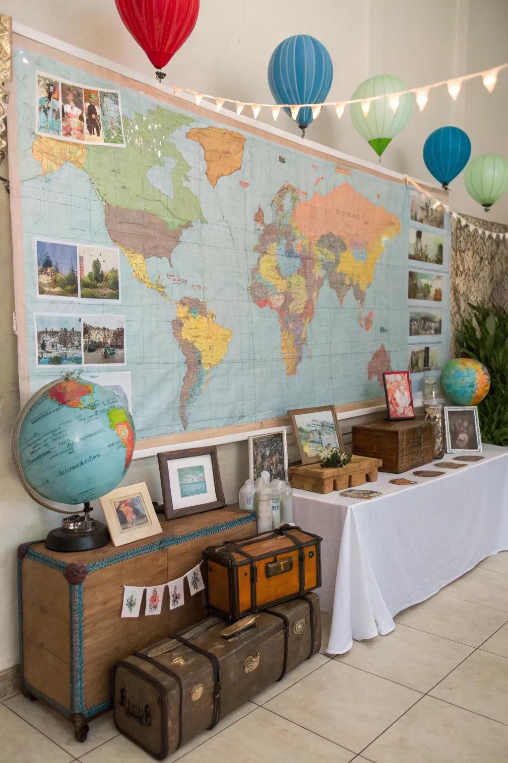 Voyage-themed adornments commemorating a life of voyages.