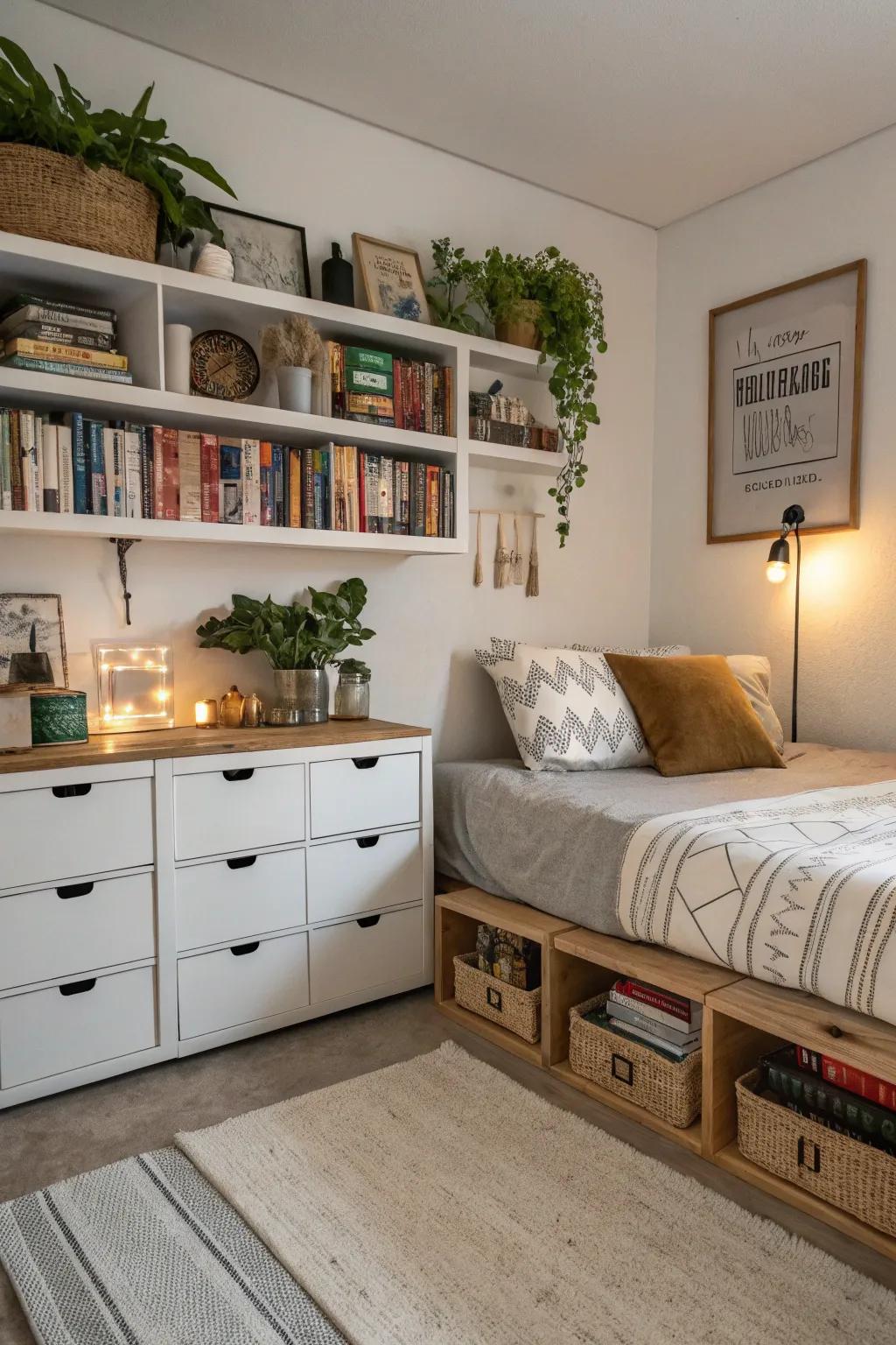 Effective storage solutions maintain an organized and uncluttered area.