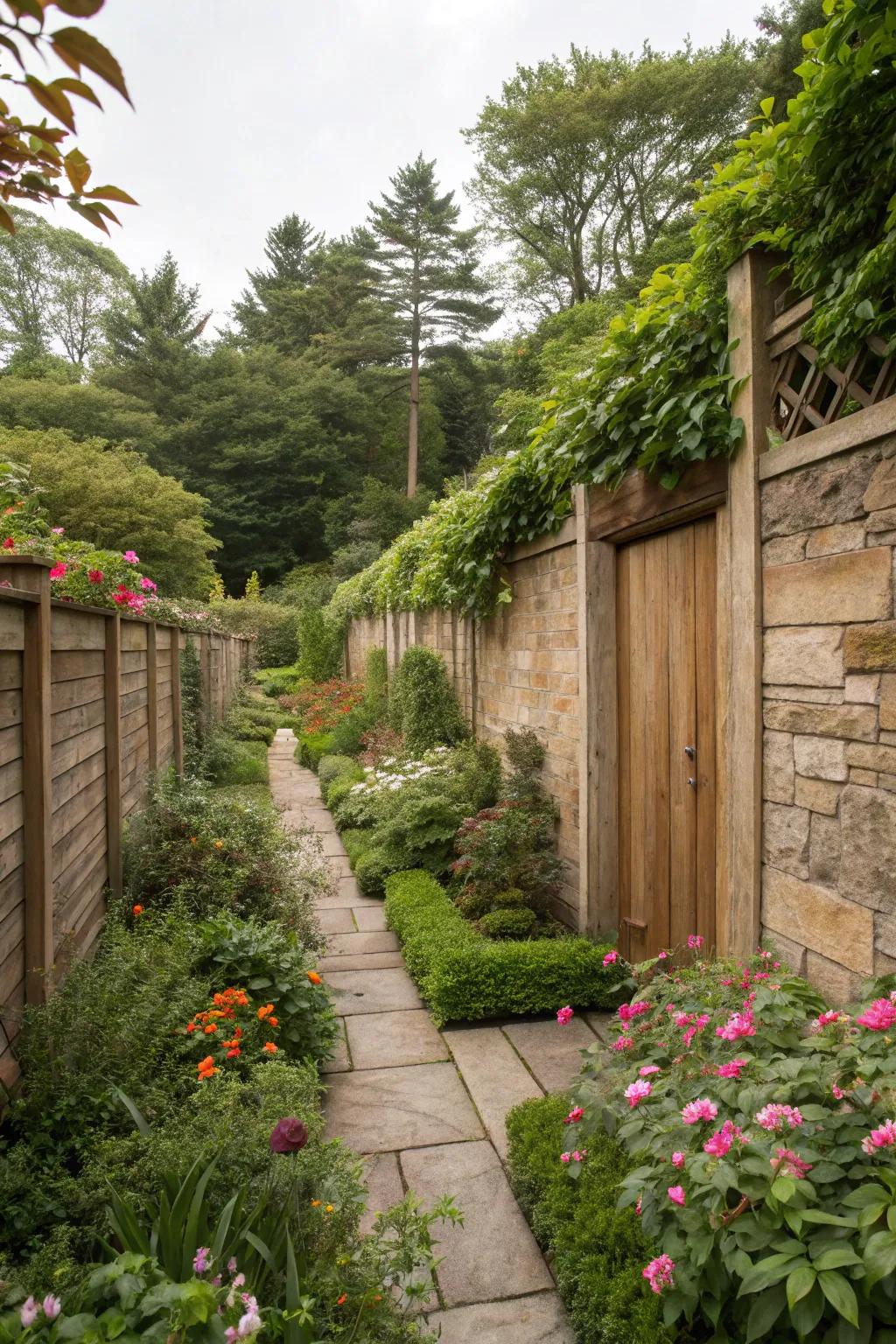 Privacy dividers enhancing tranquility in the garden.