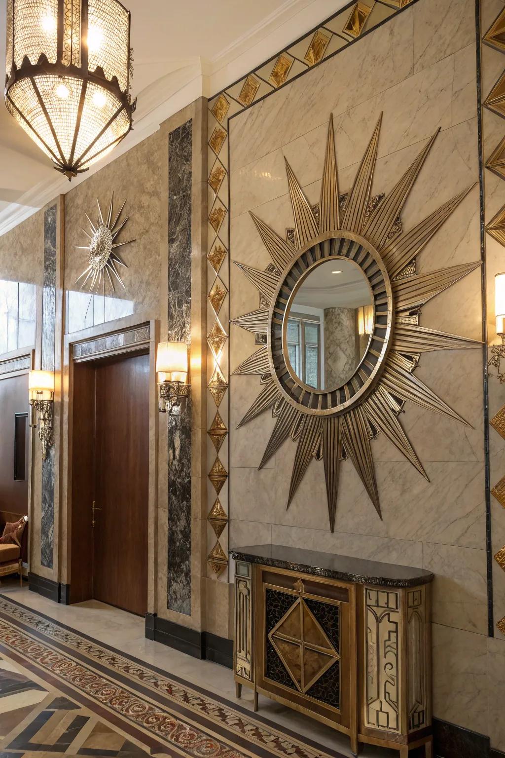 Sunburst graphics introducing a vibrant touch to the design.