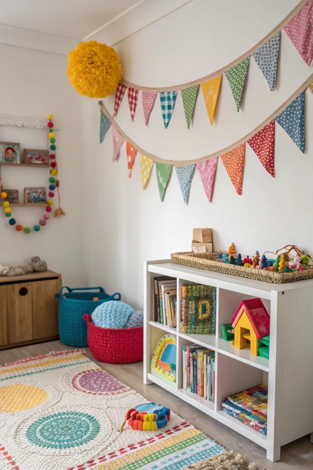 Textile ribbons introduce a hint of whimsy and hue.