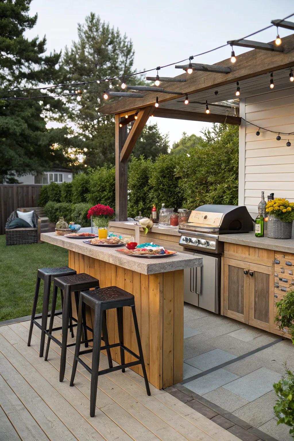 A drink station adds a touch of luxury to any BBQ get-together.