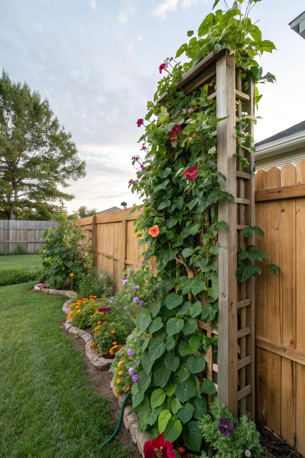 Vertical gardens take full advantage of restricted space.