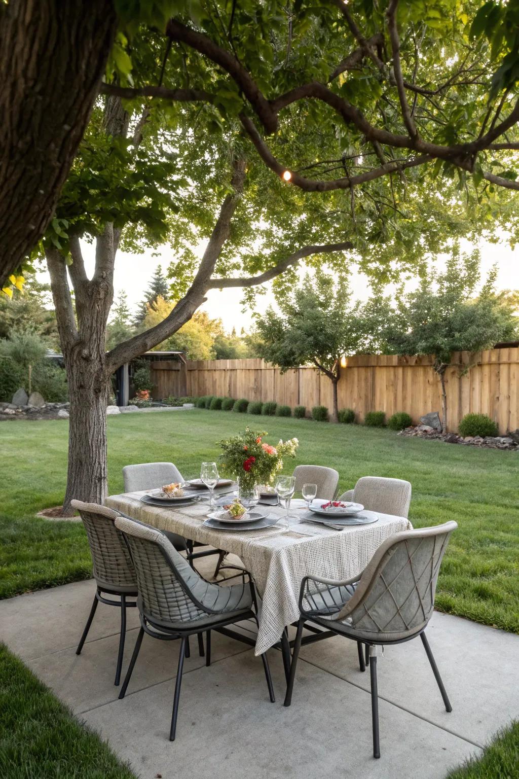 Outdoor dining areas make for unforgettable meals under the sky.