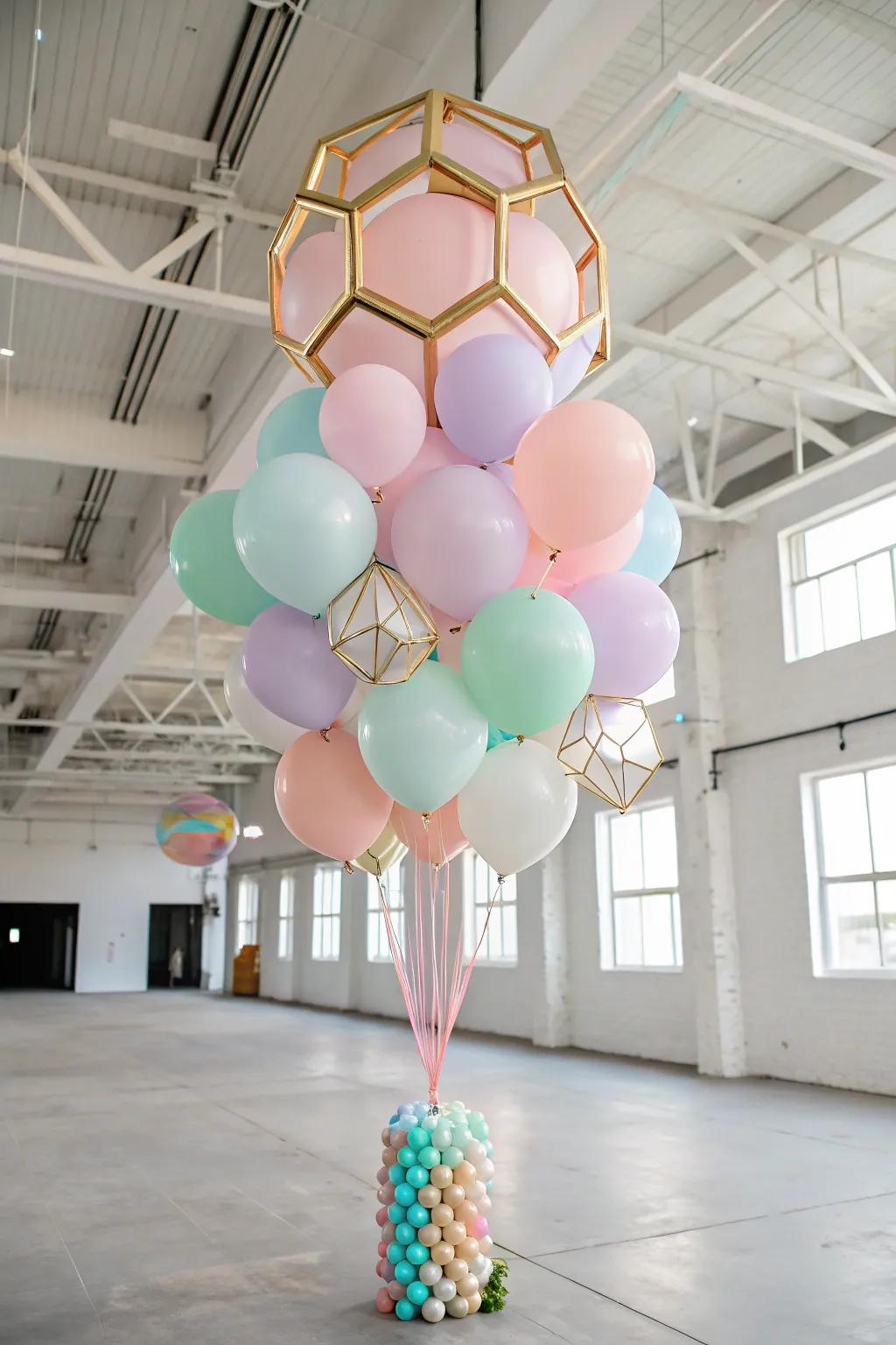 A geometric balloon bouquet that adds a modern touch to any decor.