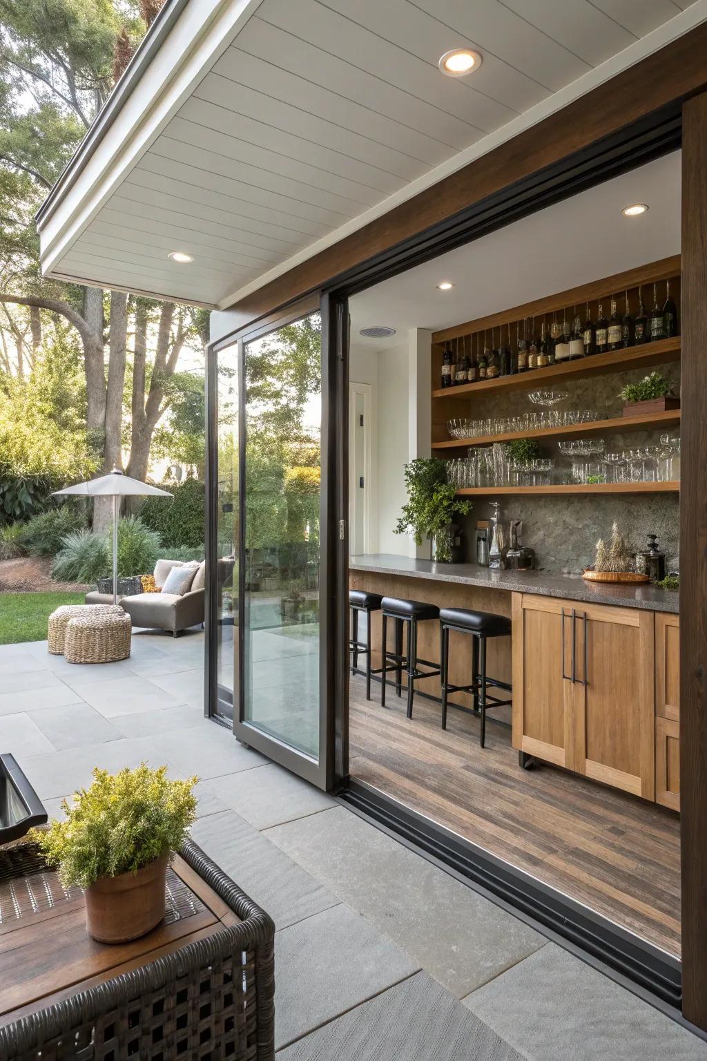 Integrated outside spaces improve the bar experience.