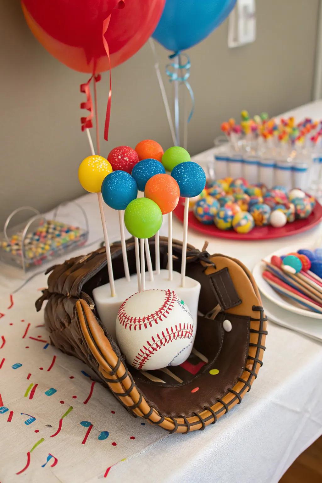 Team-tones cake skewers that add a festive flair to any gathering.