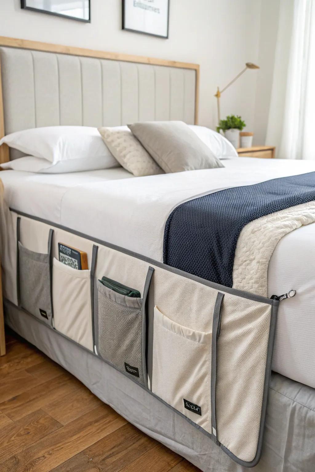 Adhesive-attached textile panels provide practicality and simple maintenance.